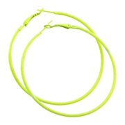 Hoops - Creoler i fluorescerende neonfarve. 56 mm. Lime. 1 par